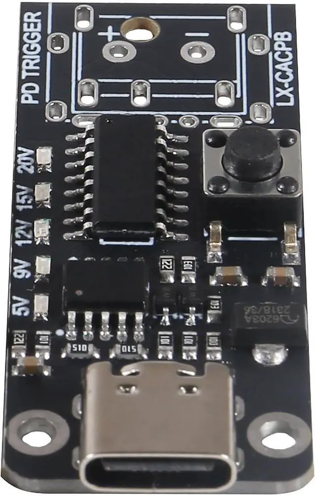 Alt view image 5 of 6 - 2PACK USB-C PD QC DC 5V 9V 12V 15V 20V Adjustable Voltage Power Trigger Module 5A Type-C Female Input