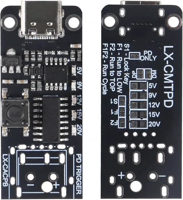 Alt view image 3 of 6 - 2PACK USB-C PD QC DC 5V 9V 12V 15V 20V Adjustable Voltage Power Trigger Module 5A Type-C Female Input