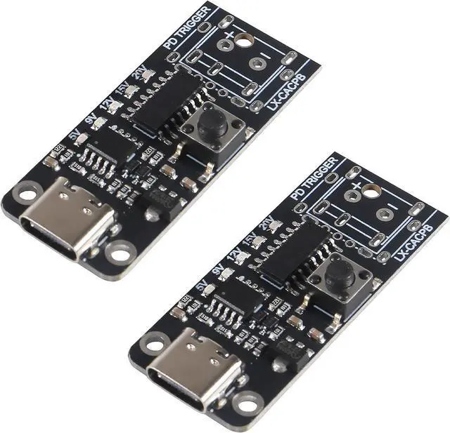 Main image of 2PACK USB-C PD QC DC 5V 9V 12V 15V 20V Adjustable Voltage Power Trigger Module 5A Type-C Female Input