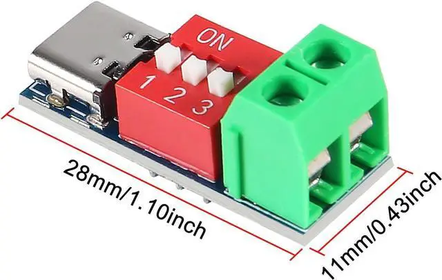 Alt view image 4 of 7 - 10PCS USB-C PD Trigger Board Module PD/QC Decoy Board Fast Charge USB Type-c to 5V9V12V20V High Speed Charger Power Delivery Boost Module with Screw Terminal
