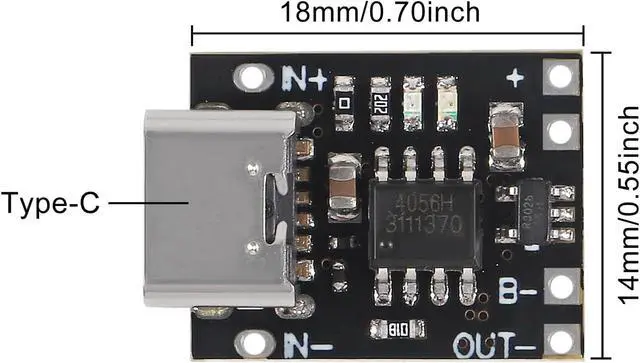 Alt view image 3 of 6 - 10PCS TP4057 1A Lithium Battery Charging Protection Board Module with Protection Type-C USB Charging Boards 3.7V 4.2V (TP4056 Upgraded)