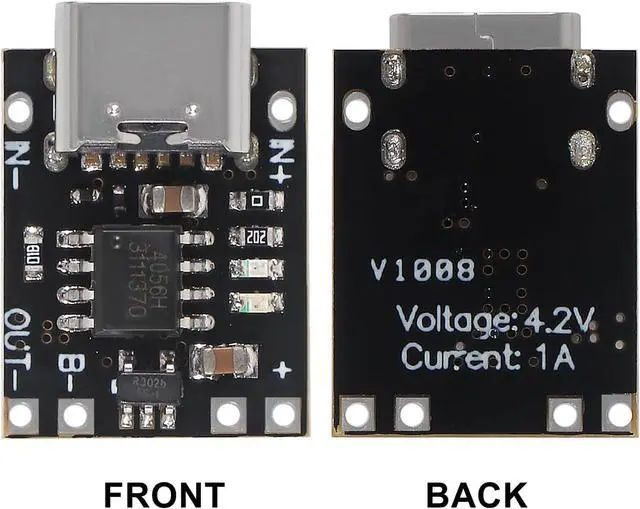 Alt view image 2 of 6 - 10PCS TP4057 1A Lithium Battery Charging Protection Board Module with Protection Type-C USB Charging Boards 3.7V 4.2V (TP4056 Upgraded)