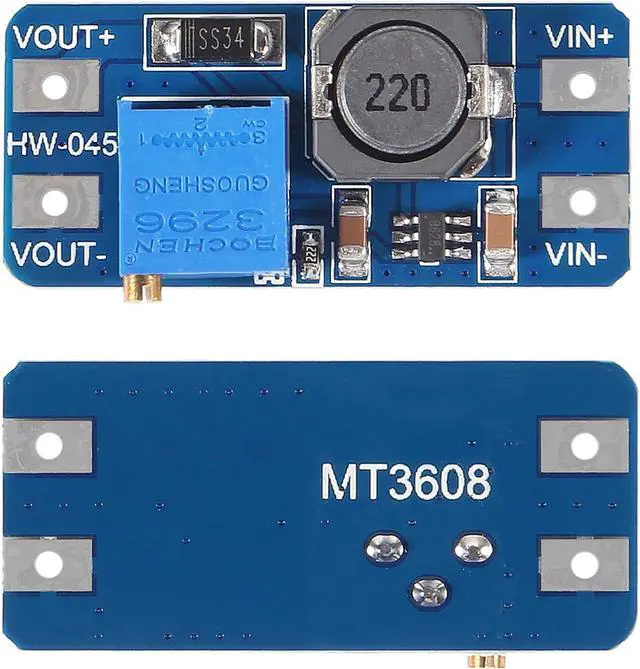 Alt view image 2 of 7 - 10pcs MT3608 DC-DC Boost Converter 2A Adjustable Step Up Module Voltage Regulator Board Input Voltage 2V-24V to 5V-28V Output Voltage for Arduino