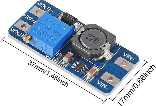 Alt view image 5 of 7 - 5pcs MT3608 DC-DC Boost Converter 2A Adjustable Step Up Module Voltage Regulator Board Input Voltage 2V-24V to 5V-28V Output Voltage for Arduino