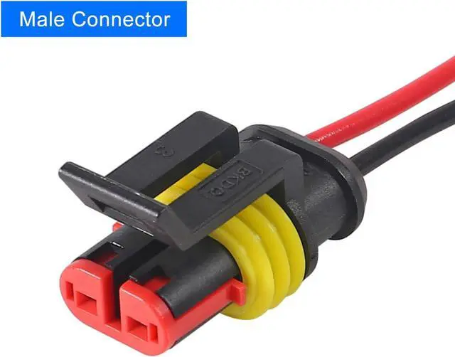 Alt view image 6 of 7 - 10 Pack 2 Pin Wire Connector 16 AWG Waterproof Automotive Electrical Connectors Deutsch Connector Male and Female Wire Connectors for Car Truck Boat