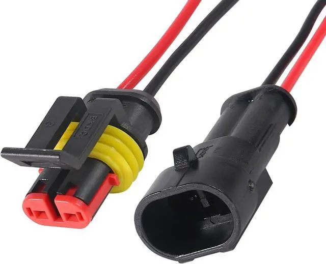 Alt view image 4 of 7 - 10 Pack 2 Pin Wire Connector 16 AWG Waterproof Automotive Electrical Connectors Deutsch Connector Male and Female Wire Connectors for Car Truck Boat