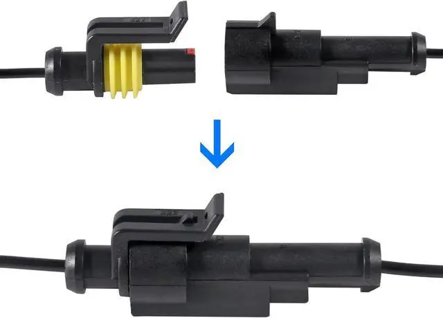 Alt view image 3 of 7 - 10 Kit 1 Pin Connector,Way Car Waterproof Electrical Connector,1 pin Plug Auto Electrical Wire Connectors with Wire 16 AWG Marine for Car, Truck, Boat, and Other Wire Connections
