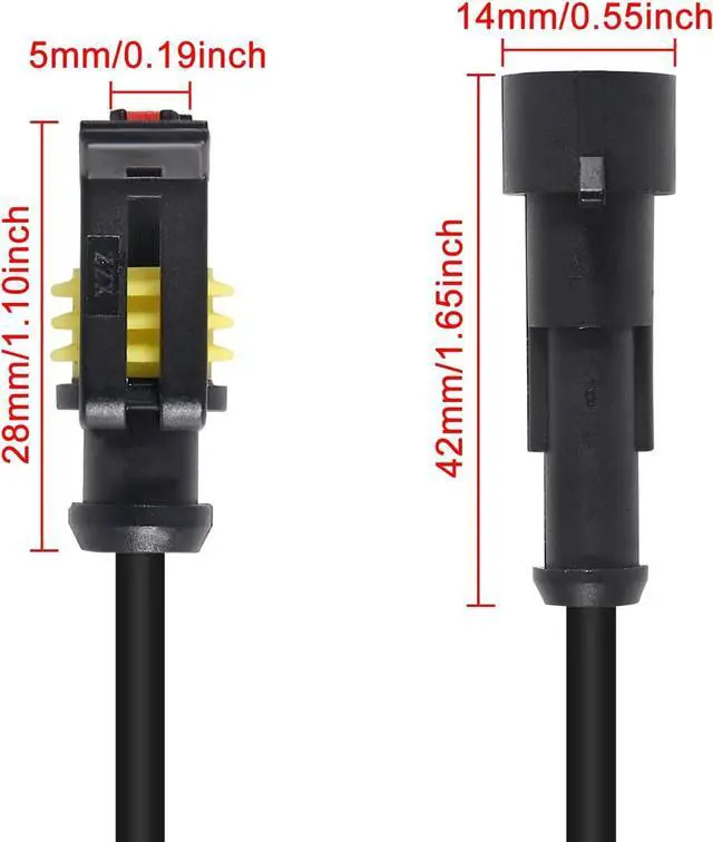 Alt view image 2 of 7 - 10 Kit 1 Pin Connector,Way Car Waterproof Electrical Connector,1 pin Plug Auto Electrical Wire Connectors with Wire 16 AWG Marine for Car, Truck, Boat, and Other Wire Connections