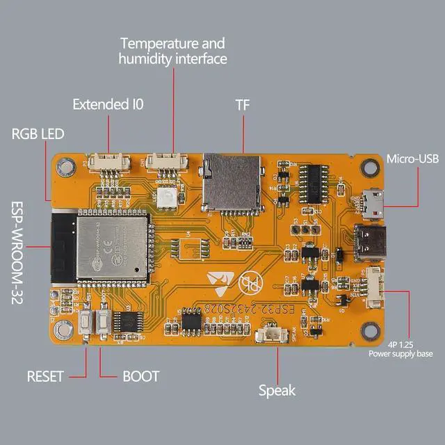 Alt view image 4 of 7 - 1 Pack ESP32 Development Board ESP32-2432S028R WiFi Bluetooth 2.8 Inch 240X320 Smart Display TFT Module Touch Screen for Arduino