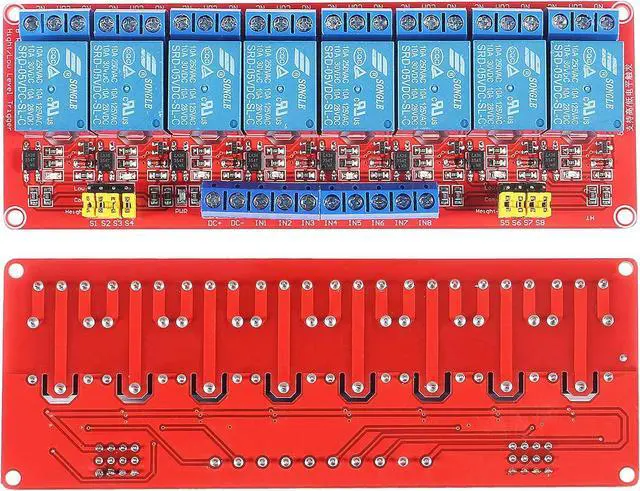 Alt view image 2 of 6 - 2PCS 5V 8 Channel Relay Module with OPTO-Isolated Support High and Low Level Trigger for Arduino