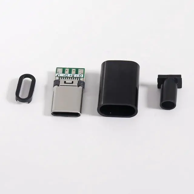 Alt view image 6 of 6 - 20pcs USB 3.1 Type C Connector 24 Pins Male Jack Tail Plug Electric Terminals Welding DIY Data Cable Accessories 24P PCB Board Support Module-Black