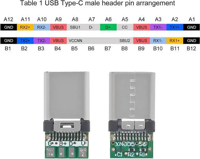 Alt view image 4 of 6 - 20PCS USB 3.1 Type C Connector 24 Pins Male Plug Socket Receptacle Adapter to Solder Wire & Cable 24P PCB Board Support Module-White