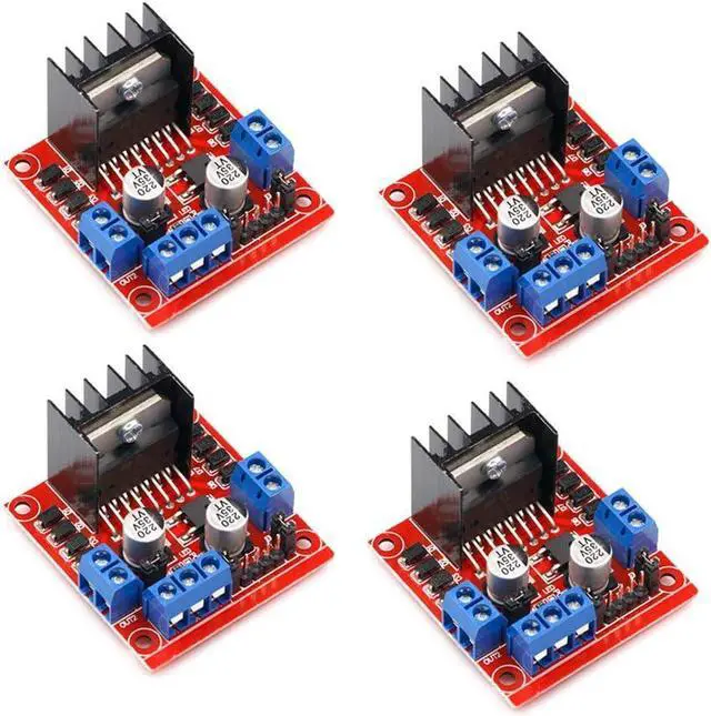 Main image of 4 Pack L298N Motor Drive Controller Board DC Dual H-Bridge Robot Stepper Motor Control and Drives Module for Arduino Smart Car Power Compatible with Arduino UNO MEGA R3 Mega2560