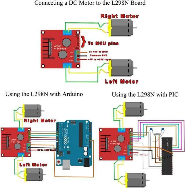 Alt view image 5 of 7 - 4 Pack L298N Motor Drive Controller Board DC Dual H-Bridge Robot Stepper Motor Control and Drives Module for Arduino Smart Car Power Compatible with Arduino UNO MEGA R3 Mega2560