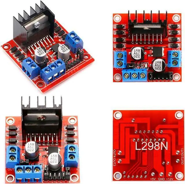 Alt view image 2 of 7 - 4 Pack L298N Motor Drive Controller Board DC Dual H-Bridge Robot Stepper Motor Control and Drives Module for Arduino Smart Car Power Compatible with Arduino UNO MEGA R3 Mega2560