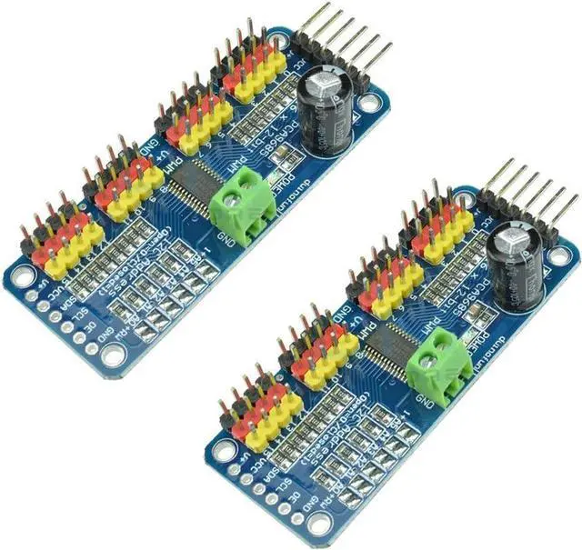 Main image of PCA9685 16 CH 12Bit PWM Servo Motor Driver Board Controller IIC Interface for Arduino Raspberry Pi Zero/Zero W/Zero WH/2B/3B/3B+ and Robot (2pcs)