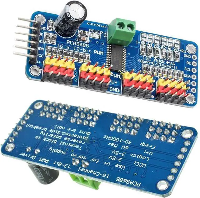 Alt view image 3 of 7 - PCA9685 16 CH 12Bit PWM Servo Motor Driver Board Controller IIC Interface for Arduino Raspberry Pi Zero/Zero W/Zero WH/2B/3B/3B+ and Robot (2pcs)