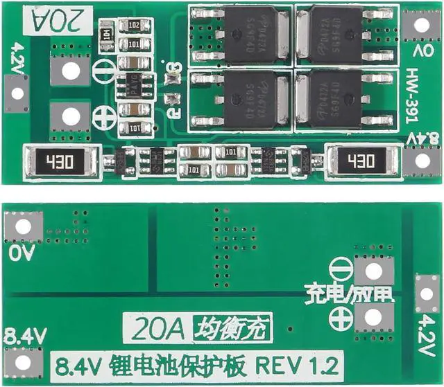 Alt view image 3 of 7 - 5 PCS 2S 20A 7.4V 8.4V 18650 Li-Ion Lithium Battery 18650 Charger PCB BMS Board with Balance