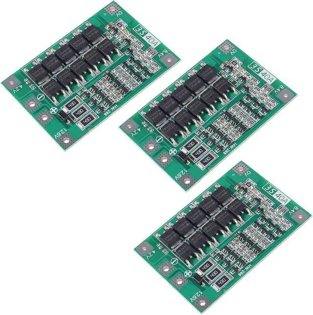 Main image of 3 PCS 3S 11.1V 12V 12.6V 40A 18650 Charger PCB BMS Protection Board Li-ion Lithium Battery Charger Lipo Cell Module for Drill Motor with Balance