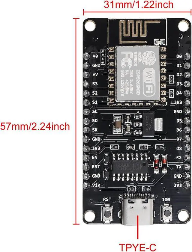 Alt view image 6 of 6 - 6PCS Type-C USB ESP8266 Serial Wireless Module CH340 ESP-12E NodeMCU LUA WiFi V3 Internet Development Board Compatible with Arduino IDE, Micropython
