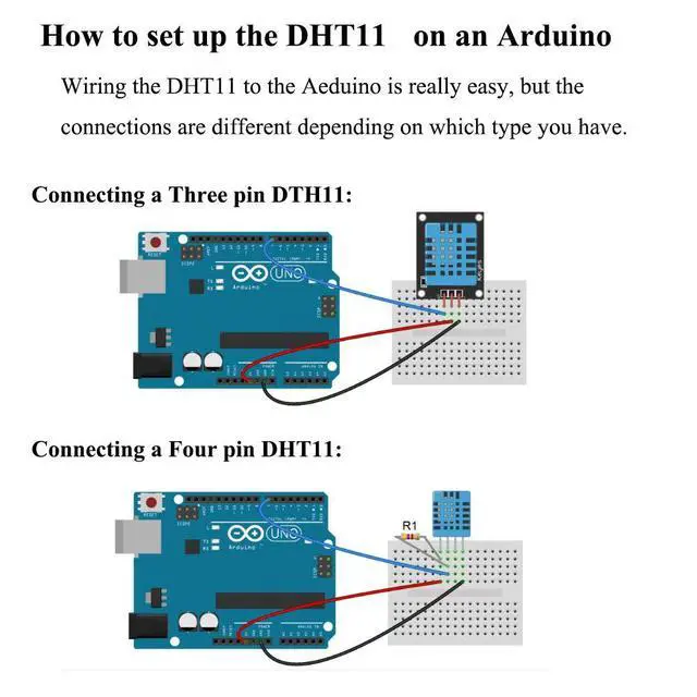 Alt view image 4 of 7 - 2pcs DHT11 Temperature Humidity Sensor Module Digital Temperature Humidity Sensor 3.3V-5V with Wires for Arduino Raspberry Pi 2 3 (2pcs DHT11)
