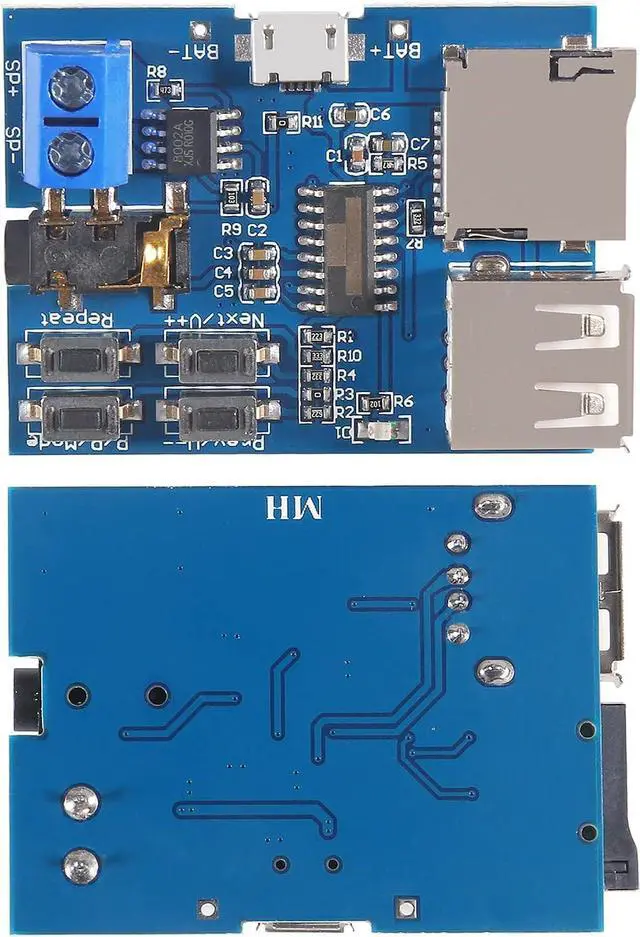 Alt view image 5 of 5 - 5PCS TF Card U Disk Play MP3 Decoder Player Module with Audio Amplifier Audio Decoding Player Module Micro USB 5V Power Supply