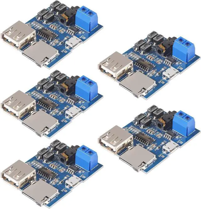 Main image of 5PCS TF Card U Disk Play MP3 Decoder Player Module with Audio Amplifier Audio Decoding Player Module Micro USB 5V Power Supply