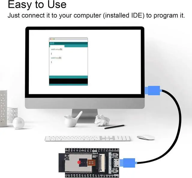 Alt view image 5 of 6 - 3 PCS ESP32 ESP32-WROVER Board with Camera WiFi & Bluetooth Development Board Compatible with Arduino IDE (programing Languages Including C and MicroPython.)