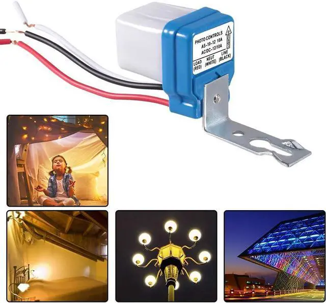 Alt view image 7 of 7 - 2 Pack - AC 220V 10A Automatic Auto On Off Photocell Street Light Switch 50-60Hz 10A Photo Control Photoswitch Sensor