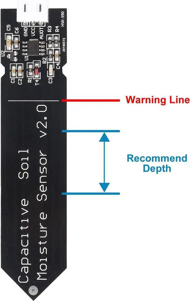 Alt view image 4 of 5 - 10 Pack Capacitive Soil Moisture Sensor Corrosion Resistant for Arduino Moisture Detection Garden Watering DIY Electronic for Arduino and Raspberry Pi (10PCS)