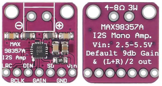 Alt view image 3 of 5 - 5PCS MAX98357 I2S Audio Amplifier Module,Audio Amplifiers Filterless Class D Amplifier,for Arduino ESP32 Raspberry Pi (No Welding)