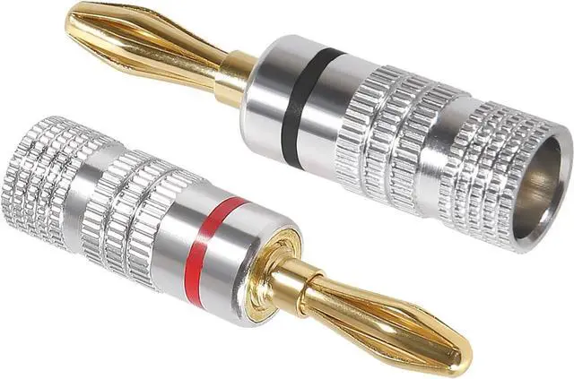 Alt view image 3 of 6 - 6 Pairs/12 Pcs Speaker Banana Plugs Audio Jack Connector ,24k Gold Dual Screw Lock Speaker Connector for Speaker Wire, Wall Plate, Home Theater, Audio/Video Receiver, Amplifiers and Sound Systems