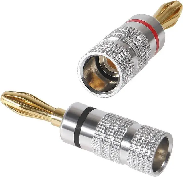 Alt view image 4 of 6 - 6 Pairs/12 Pcs Speaker Banana Plugs Audio Jack Connector ,24k Gold Dual Screw Lock Speaker Connector for Speaker Wire, Wall Plate, Home Theater, Audio/Video Receiver, Amplifiers and Sound Systems