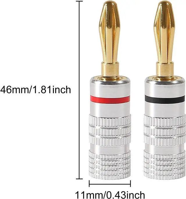 Alt view image 2 of 6 - Banana Plugs Audio Jack Connector 12Pairs / 24 pcs for Speaker Wire, Wall Plates, Audio/Video Receiver, Sound Systems, Home and Theater
