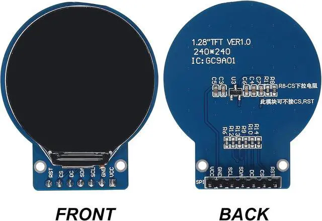 Alt view image 2 of 7 - 2PCS 1.28 Inch 1.28'' TFT LCD Display Module Round RGB 240 * 240 GC9A01 Driver 4 Wire SPI Interface 240x240 PCB for Arduino/Raspberry Pi/Nano/STM32