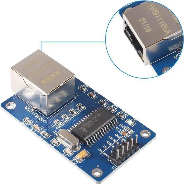 Alt view image 3 of 6 - 2PCS ENC28J60 ENC28J60-I/SO HR911105A Ethernet LAN Network Module SPI Interface 3.3V for Arduino AVR PIC LPC STM32
Brand: AITRIP
