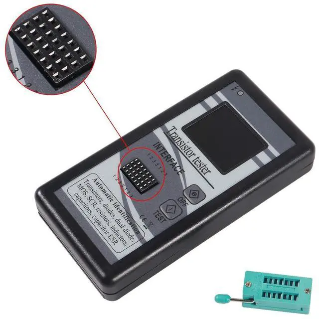 Alt view image 4 of 6 - 1PACK Transistor Tester,Mosfet Transistor Capacitor Tester, Mega328 NPN PNP Transistor Diode Resistor Inductor Capacitance MOS SCR ESR Meter Automatic Checker Detector(not Included DC9V Battery)