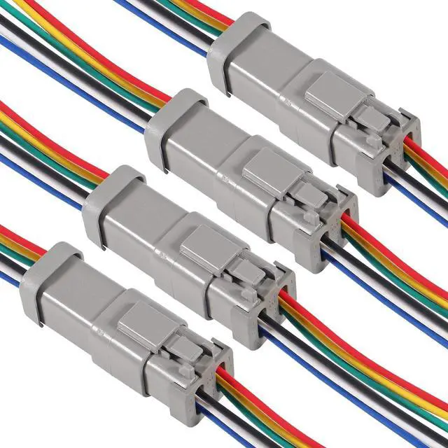 Alt view image 4 of 7 - 4 Sets 6 Pin Connector Kit Waterproof Electrical Connector 16 AWG Male and Female Automotive Wire Connectors for Car Truck Motorcycle Marine Boat and other wire connection