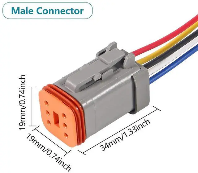 Alt view image 2 of 7 - 4 Sets 6 Pin Connector Kit Waterproof Electrical Connector 16 AWG Male and Female Automotive Wire Connectors for Car Truck Motorcycle Marine Boat and other wire connection