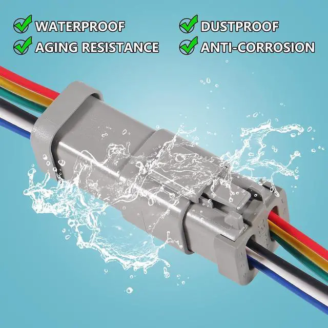 Alt view image 5 of 7 - 4 Sets 6 Pin Connector Kit Waterproof Electrical Connector 16 AWG Male and Female Automotive Wire Connectors for Car Truck Motorcycle Marine Boat and other wire connection