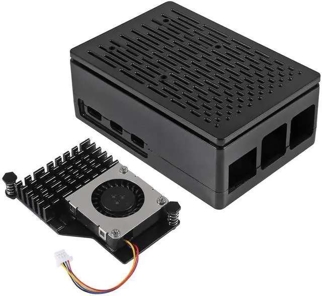 Main image of 1set Case for Raspberry Pi Pi 5 Fan ABS Case with Cooler, Heatsink, for Raspberry Pi 5