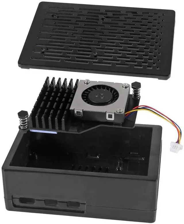 Alt view image 3 of 7 - 1set Case for Raspberry Pi Pi 5 Fan ABS Case with Cooler, Heatsink, for Raspberry Pi 5