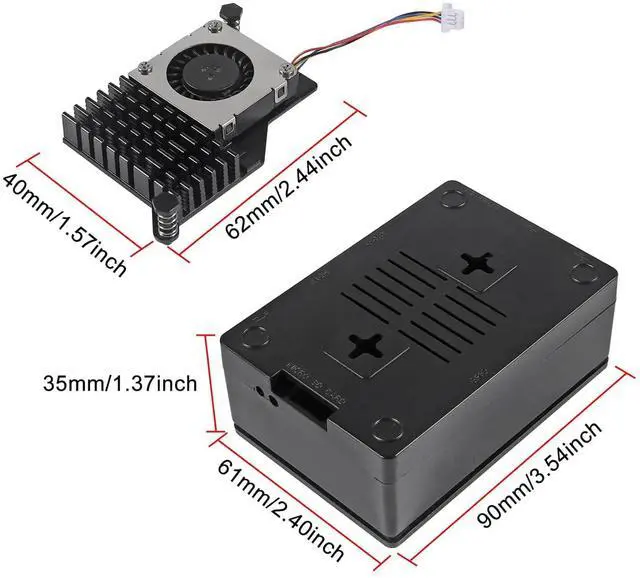 Alt view image 2 of 7 - 1set Case for Raspberry Pi Pi 5 Fan ABS Case with Cooler, Heatsink, for Raspberry Pi 5