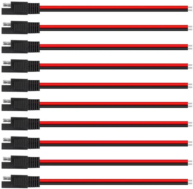 Main image of 10PCS 1 Feet 30CM 14 AWG Connectors Cable Quick Disconnect Plug Extension Cable, SAE Extension Compatible withAutomotive, RV, Motorcycle Cars Tractor, Solar Panel Panel SAE Plug