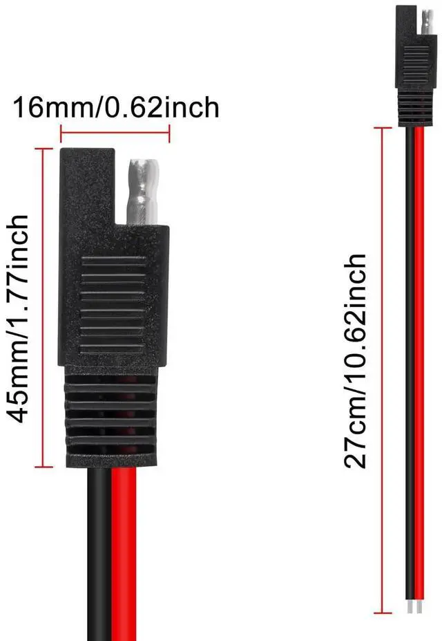 Alt view image 2 of 6 - 10PCS 1 Feet 30CM 14 AWG Connectors Cable Quick Disconnect Plug Extension Cable, SAE Extension Compatible withAutomotive, RV, Motorcycle Cars Tractor, Solar Panel Panel SAE Plug