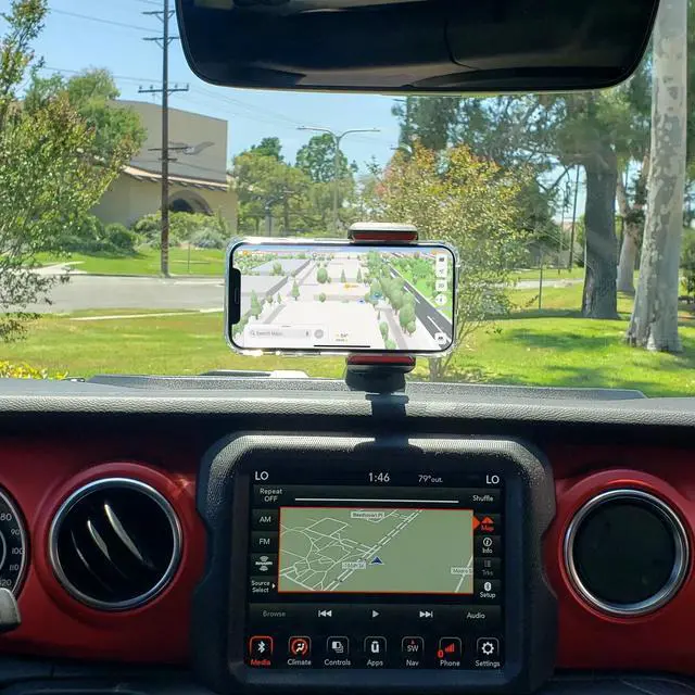Alt view image 4 of 7 - Dash Tray Phone Holder with Storage Compatible with Jeep Wrangler JL, JLU (2018-2024), Jeep Gladiator JT (2020-2024)