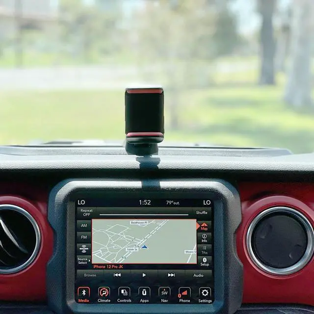 Alt view image 5 of 7 - Dash Tray Phone Holder with Storage Compatible with Jeep Wrangler JL, JLU (2018-2024), Jeep Gladiator JT (2020-2024)
