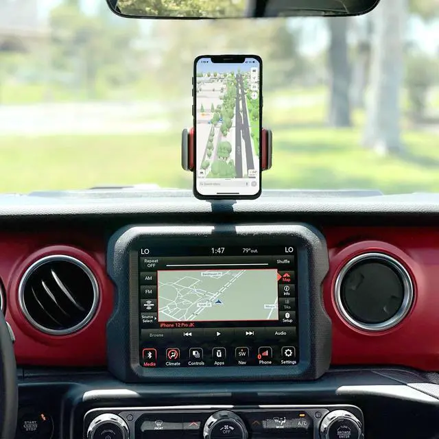 Alt view image 3 of 7 - Dash Tray Phone Holder with Storage Compatible with Jeep Wrangler JL, JLU (2018-2024), Jeep Gladiator JT (2020-2024)
