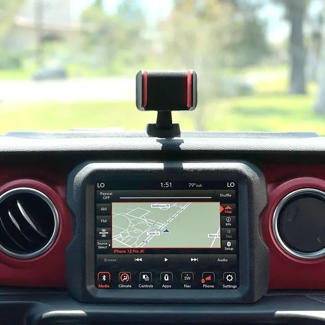 Alt view image 6 of 7 - Dash Tray Phone Holder with Storage Compatible with Jeep Wrangler JL, JLU (2018-2024), Jeep Gladiator JT (2020-2024)