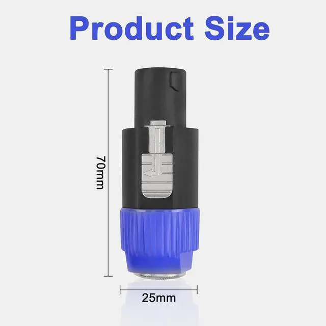 Alt view image 6 of 7 - Speakon to 1/4 6.35mm Adapter Connector NL4FX 4-Pole SpeakON Male to 1/4 Inch TS Female Mono Plug Twist Lock Cable Adapter for NL4FC, NL4FX, NLT4X, NL2FC(2 PCS